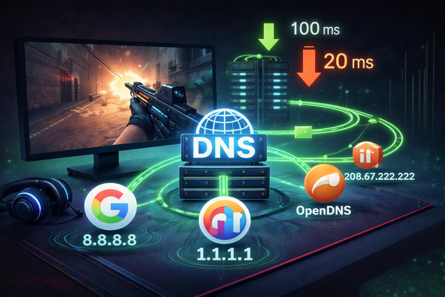 انتخاب و تنظیم DNS مناسب برای کاهش لگ در بازی‌های آنلاین