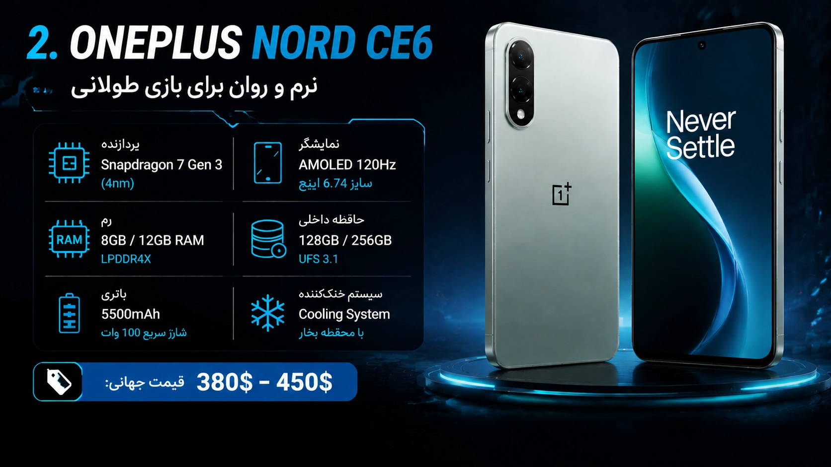 2. OnePlus Nord CE6 — متعادل و سریع